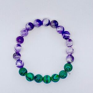 Amethyst and Malachite Bracelet | Evolve Mala | Small
